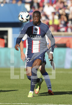 2022-11-13 - Nordi Mukiele of PSG during the French championship Ligue 1 football match between Paris Saint-Germain and AJ Auxerre on November 13, 2022 at Parc des Princes stadium in Paris, France - FOOTBALL - FRENCH CHAMP - PARIS SG V AUXERRE - FRENCH LIGUE 1 - SOCCER