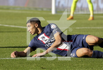 2022-11-13 - Achraf Hakimi of PSG during the French championship Ligue 1 football match between Paris Saint-Germain and AJ Auxerre on November 13, 2022 at Parc des Princes stadium in Paris, France - FOOTBALL - FRENCH CHAMP - PARIS SG V AUXERRE - FRENCH LIGUE 1 - SOCCER