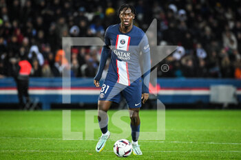 28/12/2022 - El Chadaille BITSHIABU of PSG during the French championship Ligue 1 football match between Paris Saint-Germain and RC Strasbourg Alsace on December 28, 2022 at Parc des Princes stadium in Paris, France - FOOTBALL - FRENCH CHAMP - PARIS SG V STRASBOURG - FRENCH LIGUE 1 - CALCIO