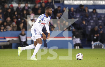 2022-12-29 - Jean-Eudes Aholou of Strasbourg during the French championship Ligue 1 football match between Paris Saint-Germain (PSG) and RC Strasbourg Alsace (RCSA) on December 28, 2022 at Parc des Princes stadium in Paris, France - FOOTBALL - FRENCH CHAMP - PARIS SG V STRASBOURG - FRENCH LIGUE 1 - SOCCER
