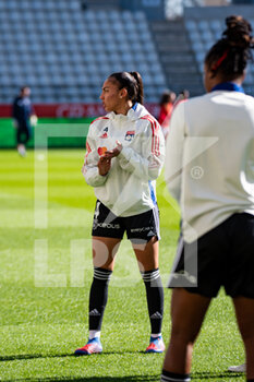 2022-02-27 - Selma Bacha of Olympique Lyonnais warms up ahead of the Women's French championship, D1 Arkema football match between Stade de Reims and Olympique Lyonnais (Lyon) on February 27, 2022 at Auguste Delaune stadium in Reims, France - STADE DE REIMS VS OLYMPIQUE LYONNAIS (LYON) - FRENCH WOMEN DIVISION 1 - SOCCER