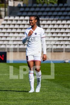 2022-04-03 - Marie Antoinette Katoto of Paris Saint Germain reacts during the Women's French championship, D1 Arkema football match between Paris FC and Paris Saint-Germain on April 3, 2022 at Sebastien Charlety stadium in Paris, France - PARIS FC VS PARIS SAINT-GERMAIN - FRENCH WOMEN DIVISION 1 - SOCCER