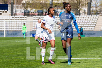 2022-04-03 - Laurina Fazer of Paris Saint Germain and Ouleymata Sarr of Paris FC during the Women's French championship, D1 Arkema football match between Paris FC and Paris Saint-Germain on April 3, 2022 at Sebastien Charlety stadium in Paris, France - PARIS FC VS PARIS SAINT-GERMAIN - FRENCH WOMEN DIVISION 1 - SOCCER