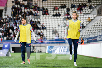 2022-05-29 - Jordyn Huitema and Ramona Bachmann of PSG during the Women's French championship, D1 Arkema football match between Paris Saint-Germain (PSG) and Olympique Lyonnais (Lyon, OL) on May 29, 2022 at Jean Bouin stadium in Paris, France - FOOTBALL - WOMEN'S FRENCH CHAMP - PARIS SG V OLYMPIQUE LYONNAIS - FRENCH WOMEN DIVISION 1 - SOCCER