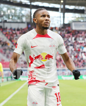 2022-10-01 - Christopher Nkunku of Leipzig celebrates his goal 4-0 during the German championship Bundesliga football match between RB Leipzig and VfL Bochum on October 1, 2022 at Red Bull Arena in Leipzig, Germany - FOOTBALL - GERMAN CHAMP - LEIPZIG V BOCHUM - GERMAN BUNDESLIGA - SOCCER