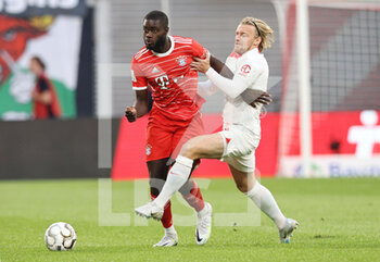 2022-07-30 - Dayot Upamecano of Bayern Munich and Emil Forsberg of RB Leipzig during the German Super Cup football match between RB Leipzig and Bayern Munich on July 30, 2022 at Red Bull Arena in Leipzig, Germany - FOOTBALL - GERMAN SUPER CUP - RB LEIPZIG V BAYERN MUNICH - GERMAN SUPERCUP - SOCCER