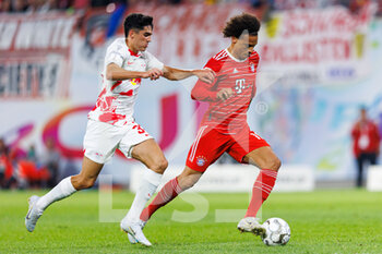 2022-07-30 - Hugo Novoa of RB Leipzig and Leroy Sane of Bayern Munich during the German Super Cup football match between RB Leipzig and Bayern Munich on July 30, 2022 at Red Bull Arena in Leipzig, Germany - FOOTBALL - GERMAN SUPER CUP - RB LEIPZIG V BAYERN MUNICH - GERMAN SUPERCUP - SOCCER