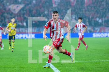 2022-11-13 - 21 PEP BIEL of Olympiacos FC during Matchday 13, Greek Super League match between Olympiacos FC vs AEK FC at the Karaiskakis Stadium on November 13, 2022 in Athens, Greece. - OLYMPIACOS FC VS AEK FC - GREEK SUPER LEAGUE - SOCCER