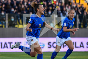 2022-04-08 - Arianna Caruso (Italy) celebrates after scoring the 1-0 goal - QUALIFICAZIONI MONDIALI 2023 - ITALIA FEMMINILE VS LITUANIA - FIFA WORLD CUP - SOCCER