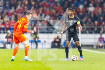 2022-03-24 - Austria's defender David Alaba during the 2022 Fifa World Cup, Qualifiers Play-off, Semi Final football match between Wales and Austria on March 24, 2022 at the Cardiff City Stadium in Cardiff, Wales - 2022 FIFA WORLD CUP, QUALIFIERS PLAY-OFF, SEMI FINAL - WALES VS AUSTRIA - FIFA WORLD CUP - SOCCER