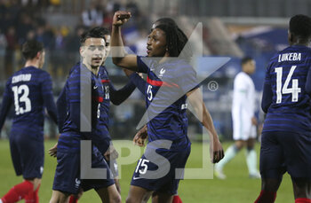 28/03/2022 - Yasser Larouci of France celebrates his goal during the International Under 21 Friendly football match between France and Northern Ireland on March 28, 2022 at Stade de L'Epopée in Calais, France - INTERNATIONAL UNDER 21 FRIENDLY - FRANCE VS NORTHERN IRELAND - FIFA MONDIALI - CALCIO