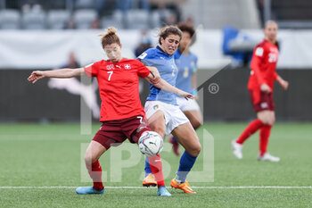 2022-04-12 - 12.04.2022, Thun, Stockhorn Arena, FIFA Women's World Cup 2023 Qualifiers: Switzerland - Italy, Sandy Maendly (Switzerland) against Valentina Bergamaschi (Italy) - FIFA WOMEN'S WORLD CUP 2023 QUALIFIERS: SWITZERLAND - ITALY - FIFA WORLD CUP - SOCCER
