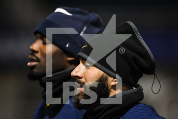 2022-11-14 - Marcus THURAM of France and Karim BENZEMA of France during the training of the French team, preparation for the 2022 World Cup in Qatar, on November 14, 2022 at Centre National du Football in Clairefontaine-en-Yvelines, France - FOOTBALL - WORLD CUP 2022 - TRAINING OF THE FRENCH TEAM - FIFA WORLD CUP - SOCCER