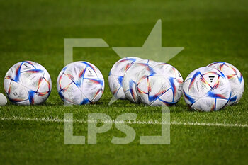 2022-11-14 - Illustration of the Adidas match balls during the training of the French team, preparation for the 2022 World Cup in Qatar, on November 14, 2022 at Centre National du Football in Clairefontaine-en-Yvelines, France - FOOTBALL - WORLD CUP 2022 - TRAINING OF THE FRENCH TEAM - FIFA WORLD CUP - SOCCER