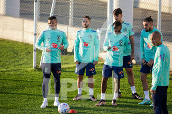 2022-11-16 - Players of Brazil, Gabriel Jesus, Rodryfo, Paqueta, Telles, Fred during Brazil National football team traning, before the finale stage of the World Cup 2022 in Qatar, at Juventus Training Center, 16 November 2022, Turin, Italy. Photo Nderim Kaceli - BRAZIL NATIONAL TEMA TRAINING - FIFA WORLD CUP - SOCCER