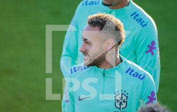 2022-11-16 - Neymar Jr of Brazil during Brazil National football team traning, before the finale stage of the World Cup 2022 in Qatar, at Juventus Training Center, 16 November 2022, Turin, Italy. Photo Nderim Kaceli - BRAZIL NATIONAL TEMA TRAINING - FIFA WORLD CUP - SOCCER