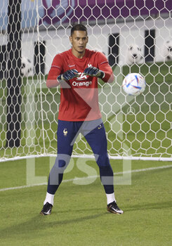 2022-11-19 - Goalkeeper of France Alphonse Areola during Team France practice ahead of the FIFA World Cup 2022 on November 19, 2022 in Doha, Qatar - FOOTBALL - WORLD CUP 2022 - PREVIEWS - 19/11 - FIFA WORLD CUP - SOCCER