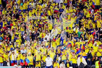 2022-11-20 - Ecuador fans during the FIFA World Cup 2022, Group A football match between Qatar and Ecuador on November 20, 2022 at Al Bayt Stadium in Al-Khor, Qatar - FOOTBALL - WORLD CUP 2022 - QATAR V ECUADOR - FIFA WORLD CUP - SOCCER