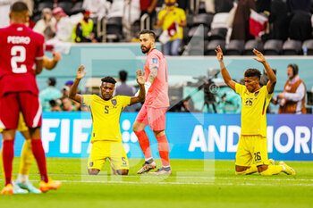 2022-11-20 - Ecuador players celebrates at full time during the FIFA World Cup 2022, Group A football match between Qatar and Ecuador on November 20, 2022 at Al Bayt Stadium in Al-Khor, Qatar - FOOTBALL - WORLD CUP 2022 - QATAR V ECUADOR - FIFA WORLD CUP - SOCCER