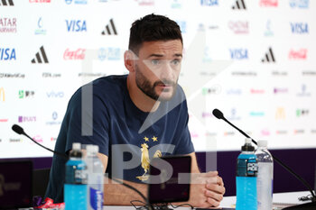 2022-11-21 - France goalkeeper Hugo Lloris speaks during the France Press Conference at Main Media Center during the FIFA World Cup 2022 on November 21, 2022 in Doha, Qatar - FOOTBALL - WORLD CUP 2022 - MISCS - FIFA WORLD CUP - SOCCER