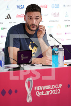 2022-11-21 - France goalkeeper Hugo Lloris speaks during the France Press Conference at Main Media Center during the FIFA World Cup 2022 on November 21, 2022 in Doha, Qatar - FOOTBALL - WORLD CUP 2022 - MISCS - FIFA WORLD CUP - SOCCER