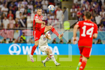21/11/2022 - Gareth Bale (11) of Wales and Tim Ream of USA during the FIFA World Cup 2022, Group B football match between United States and Wales on November 21, 2022 at Ahmad Bin Ali Stadium in Ar-Rayyan, Qatar - FOOTBALL - WORLD CUP 2022 - UNITED STATES V WALES - FIFA MONDIALI - CALCIO
