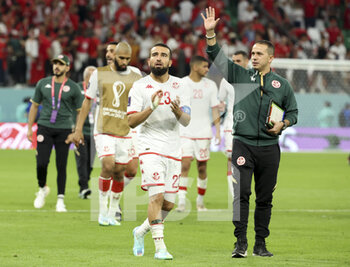 22/11/2022 - Naim Sliti of Tunisia applauds the fans following the FIFA World Cup 2022, Group D football match between Denmark and Tunisia on November 22, 2022 at Education City Stadium in Doha, Qatar - FOOTBALL - WORLD CUP 2022 - DENMARK V TUNISIA - FIFA MONDIALI - CALCIO