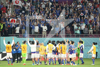 23/11/2022 - Japan team celebrates its victory with fans, friends and family after the FIFA World Cup 2022, Group E football match between Germany and Japan on November 23, 2022 at Khalifa International Stadium in Ar-Rayyan, Qatar - FOOTBALL - WORLD CUP 2022 - GERMANY V JAPAN - FIFA MONDIALI - CALCIO