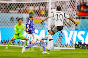 2022-11-23 - Serge Gnabry of Germany during the FIFA World Cup 2022, Group E football match between Germany and Japan on November 23, 2022 at Khalifa International Stadium in Ar-Rayyan, Qatar - FOOTBALL - WORLD CUP 2022 - GERMANY V JAPAN - FIFA WORLD CUP - SOCCER