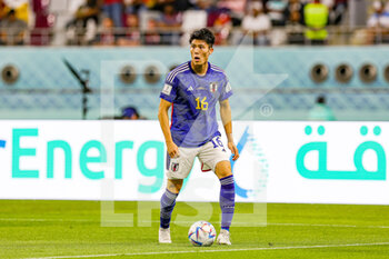 2022-11-23 - Takehiro Tomiyasu (16) of Japan during the FIFA World Cup 2022, Group E football match between Germany and Japan on November 23, 2022 at Khalifa International Stadium in Ar-Rayyan, Qatar - FOOTBALL - WORLD CUP 2022 - GERMANY V JAPAN - FIFA WORLD CUP - SOCCER