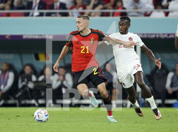 23/11/2022 - Timothy Castagne of Belgium, Richie Laryea of Canada during the FIFA World Cup 2022, Group F football match between Belgium and Canada on November 23, 2022 at Ahmad Bin Ali Stadium in Ar-Rayyan, Qatar - FOOTBALL - WORLD CUP 2022 - BELGIUM V CANADA - FIFA MONDIALI - CALCIO