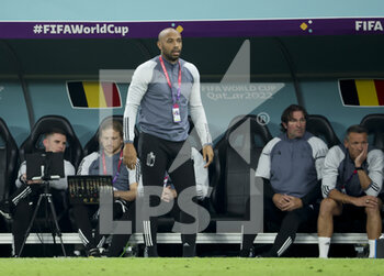 23/11/2022 - Assistant-coach of Belgium Thierry Henry during the FIFA World Cup 2022, Group F football match between Belgium and Canada on November 23, 2022 at Ahmad Bin Ali Stadium in Ar-Rayyan, Qatar - FOOTBALL - WORLD CUP 2022 - BELGIUM V CANADA - FIFA MONDIALI - CALCIO