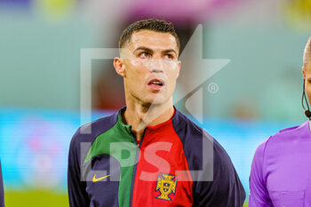 2022-11-24 - Cristiano Ronaldo (7) of Portugal looks emotional line up during the Fifa World Cup 2022, Group H football match between Portugal and Ghana on November 24, 2022 at Stadium 974 in Doha, Qatar - FOOTBALL - WORLD CUP 2022 - PORTUGAL V GHANA - FIFA WORLD CUP - SOCCER