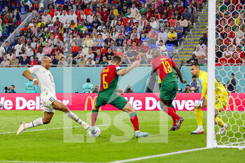 2022-11-24 - Andre Ayew (10) of Ghana scores a goal 1-1 during the Fifa World Cup 2022, Group H football match between Portugal and Ghana on November 24, 2022 at Stadium 974 in Doha, Qatar - FOOTBALL - WORLD CUP 2022 - PORTUGAL V GHANA - FIFA WORLD CUP - SOCCER