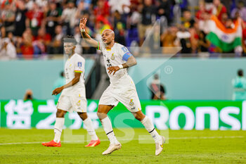 24/11/2022 - Andre Ayew (10) of Ghana scores a goal and celebrates 1-1 during the Fifa World Cup 2022, Group H football match between Portugal and Ghana on November 24, 2022 at Stadium 974 in Doha, Qatar - FOOTBALL - WORLD CUP 2022 - PORTUGAL V GHANA - FIFA MONDIALI - CALCIO