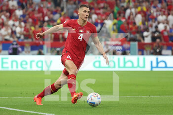 24/11/2022 - Nikola Milenkovic of Serbia during the FIFA World Cup 2022, Group G football match between Brazil and Serbia on November 24, 2022 at Lusail Stadium in Al Daayen, Qatar - FOOTBALL - WORLD CUP 2022 - BRAZIL V SERBIA - FIFA MONDIALI - CALCIO