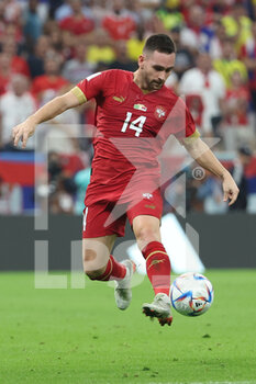 24/11/2022 - Andrija Živkovic of Serbia during the FIFA World Cup 2022, Group G football match between Brazil and Serbia on November 24, 2022 at Lusail Stadium in Al Daayen, Qatar - FOOTBALL - WORLD CUP 2022 - BRAZIL V SERBIA - FIFA MONDIALI - CALCIO