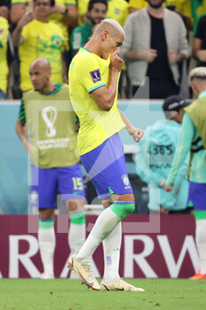 24/11/2022 - Richarlison of Brazil celebrates after putting his side 1-0 ahead during the FIFA World Cup 2022, Group G football match between Brazil and Serbia on November 24, 2022 at Lusail Stadium in Al Daayen, Qatar - FOOTBALL - WORLD CUP 2022 - BRAZIL V SERBIA - FIFA MONDIALI - CALCIO