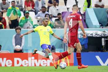 24/11/2022 - Rodrygo Silva de Goes of Brazil during the FIFA World Cup 2022, Group G football match between Brazil and Serbia on November 24, 2022 at Lusail Stadium in Al Daayen, Qatar - FOOTBALL - WORLD CUP 2022 - BRAZIL V SERBIA - FIFA MONDIALI - CALCIO