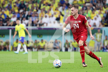 24/11/2022 - Ivan Ilic of Serbia during the FIFA World Cup 2022, Group G football match between Brazil and Serbia on November 24, 2022 at Lusail Stadium in Al Daayen, Qatar - FOOTBALL - WORLD CUP 2022 - BRAZIL V SERBIA - FIFA MONDIALI - CALCIO