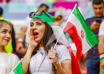 2022-11-25 - Iran fans during the Fifa World Cup 2022, Group B football match between Wales and Iran on November 25, 2022 at Ahmad bin Ali Stadium in Al Rayyan, Qatar - FOOTBALL - WORLD CUP 2022 - WALES V IRAN - FIFA WORLD CUP - SOCCER