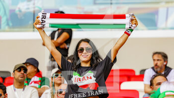 2022-11-25 - Iran fans during the Fifa World Cup 2022, Group B football match between Wales and Iran on November 25, 2022 at Ahmad bin Ali Stadium in Al Rayyan, Qatar - FOOTBALL - WORLD CUP 2022 - WALES V IRAN - FIFA WORLD CUP - SOCCER