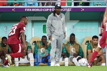 2022-11-25 - Coach of Senegal Aliou Cisse during the FIFA World Cup 2022, Group A football match between Qatar and Senegal on November 25, 2022 at Al Thumama Stadium in Doha, Qatar - FOOTBALL - WORLD CUP 2022 - QATAR V SENEGAL - FIFA WORLD CUP - SOCCER