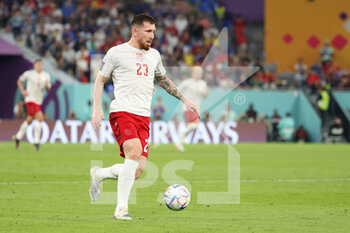 2022-11-26 - Pierre-Emile Hojbjerg of Denmark during the FIFA World Cup 2022, Group D football match between France and Denmark on November 26, 2022 at Stadium 974 in Doha, Qatar - FOOTBALL - WORLD CUP 2022 - FRANCE V DENMARK - FIFA WORLD CUP - SOCCER