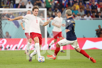 2022-11-26 - Joachim Andersen of Denmark, Antoine Griezmann of France during the FIFA World Cup 2022, Group D football match between France and Denmark on November 26, 2022 at Stadium 974 in Doha, Qatar - FOOTBALL - WORLD CUP 2022 - FRANCE V DENMARK - FIFA WORLD CUP - SOCCER