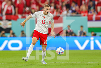 2022-11-26 - Rasmus Kristensen (13) of Denmark during the FIFA World Cup 2022, Group D football match between France and Denmark on November 26, 2022 at Stadium 974 in Doha, Qatar - FOOTBALL - WORLD CUP 2022 - FRANCE V DENMARK - FIFA WORLD CUP - SOCCER