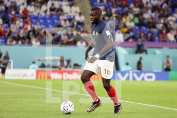 2022-11-26 - Dayot Upamecano of France during the FIFA World Cup 2022, Group D football match between France and Denmark on November 26, 2022 at Stadium 974 in Doha, Qatar - FOOTBALL - WORLD CUP 2022 - FRANCE V DENMARK - FIFA WORLD CUP - SOCCER