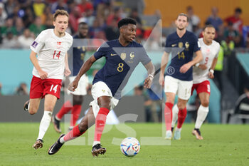 2022-11-26 - Aurelien Tchouameni of France during the FIFA World Cup 2022, Group D football match between France and Denmark on November 26, 2022 at Stadium 974 in Doha, Qatar - FOOTBALL - WORLD CUP 2022 - FRANCE V DENMARK - FIFA WORLD CUP - SOCCER