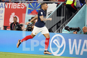 2022-11-26 - Kylian Mbappe of France celebrates winning following the FIFA World Cup 2022, Group D football match between France and Denmark on November 26, 2022 at Stadium 974 in Doha, Qatar - FOOTBALL - WORLD CUP 2022 - FRANCE V DENMARK - FIFA WORLD CUP - SOCCER