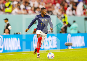 2022-11-26 - Ousmane Dembele (11) of France during the FIFA World Cup 2022, Group D football match between France and Denmark on November 26, 2022 at Stadium 974 in Doha, Qatar - FOOTBALL - WORLD CUP 2022 - FRANCE V DENMARK - FIFA WORLD CUP - SOCCER